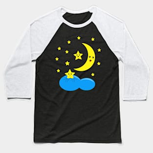 Cute Kawaii Stars and Moon Baseball T-Shirt